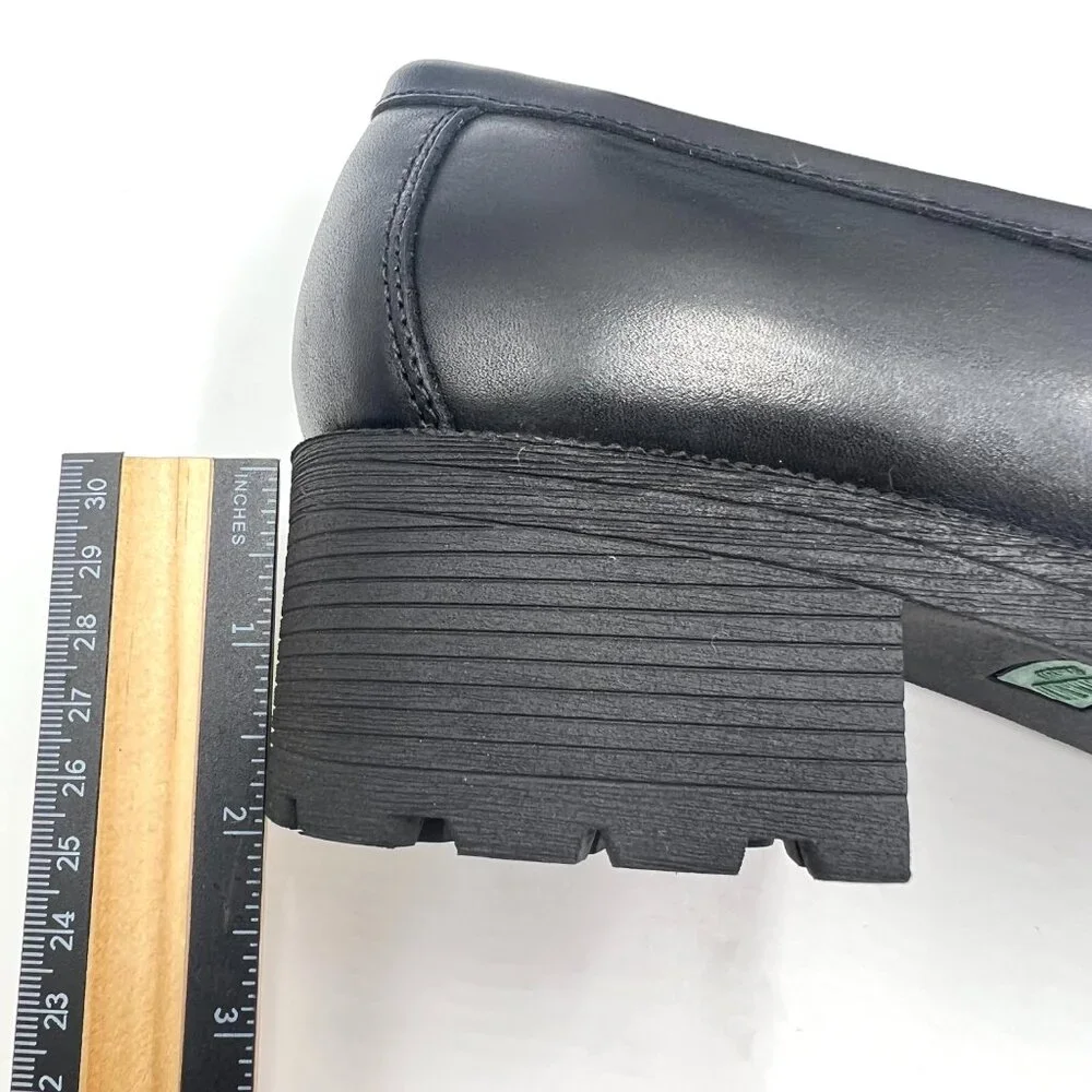 Eastland‎ Womens Size 10 Newbury Black Leather Chunky Lugs Sole Loafers Shoes